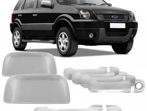 Kit Cromado Ecosport Capas de Retrovisores e Maçanetas 7 Peças 